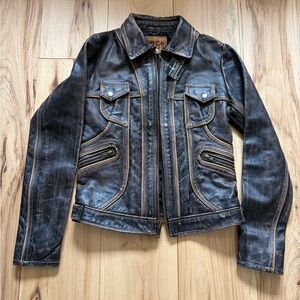 NWT Rare Women’s Vintage Gap 1969 100% Leather jacket